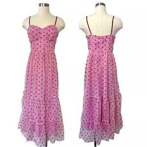 Betsey Johnson Glitter Heart Print Size 14 NWT